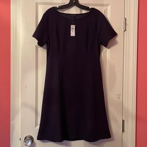 ANN TAYLOR Navy poly Jersey Knit Fit & Flare Dress